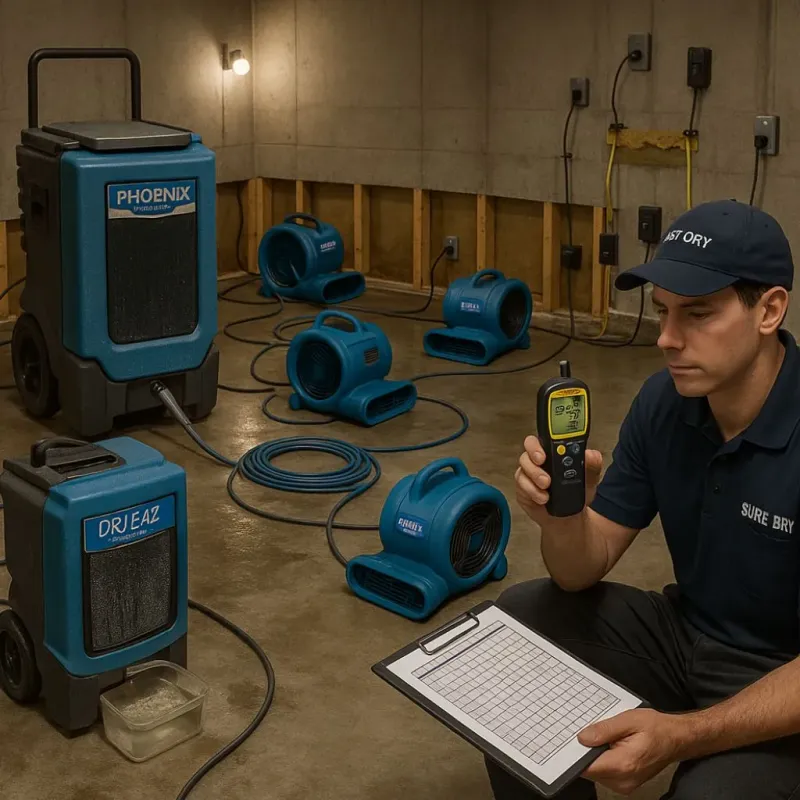 Structural Drying and Dehumidification process in Jasper, AR